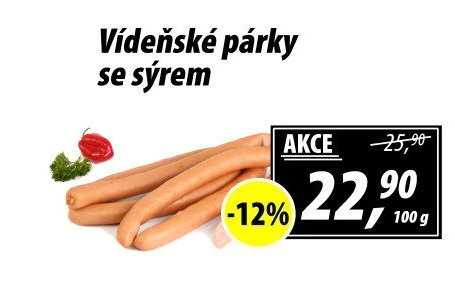 Párky vídeňské se sýrem