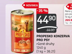Konzerva pro psy Propesko