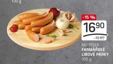 Párky farmářské libové Maso uzeniny Písek