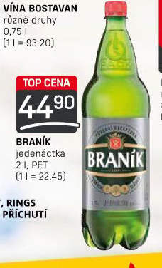 Pivo světlý ležák 11° Jedenáctka Braník