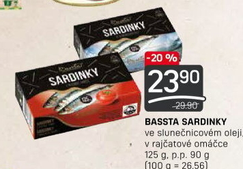 Sardinky v oleji Bassta