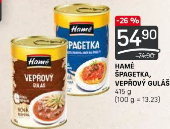 Špagetka Hamé - konzerva