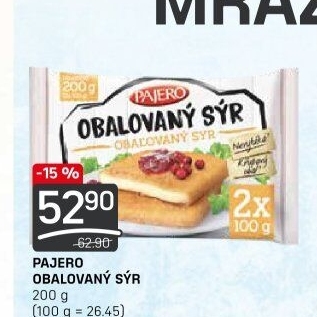 Sýr obalovaný mražený Pajero