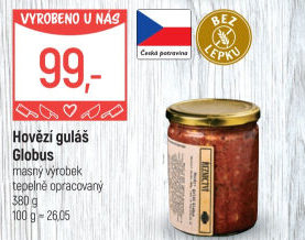 Hovězí guláš ve skle Globus