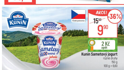 Ochucený jogurt smetanový Mlékárna Kunín