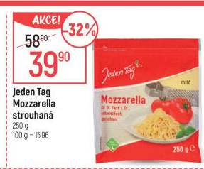 Sýr Mozzarella strouhaná Jeden Tag