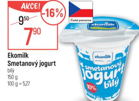 Bílý jogurt smetanový Ekomilk