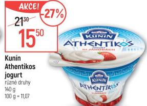 Jogurt ochucený řeckého typu Athentikos Mlékárna Kunín