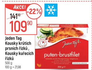 Kousky krůtích prsních řízků mražené Jeden Tag