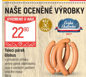 Párky s telecím masem Globus