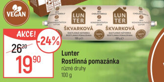 Rostlinné pomazánky Lunter
