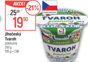 Tvaroh polotučný Jihočeský Madeta