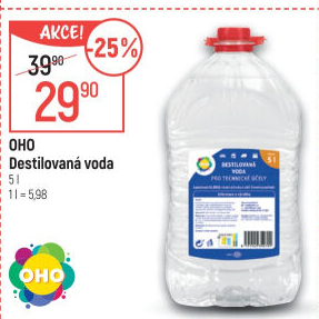 Voda destilovaná OHO
