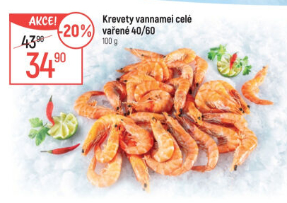 Krevety vannamei vařené