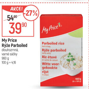 Rýže dlouhozrnná parboiled My Price