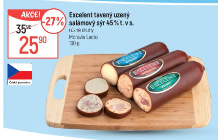 Sýr tavený salámový uzený 45% Excelent