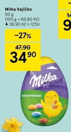 Čokoládové vajíčko Milka
