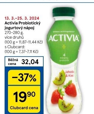 Jogurtový nápoj Activia Danone