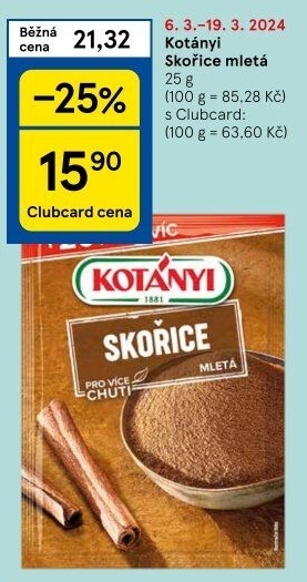 Koření Skořice mletá Kotányi