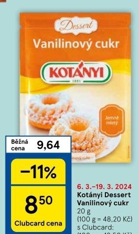 Koření vanilkový cukr Dessert Kotányi