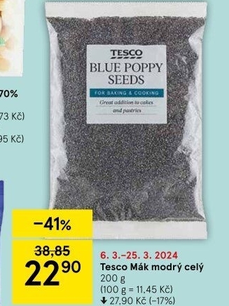 Mák modrý Tesco
