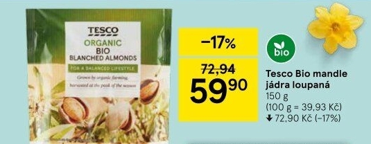Mandle Organic bio Tesco