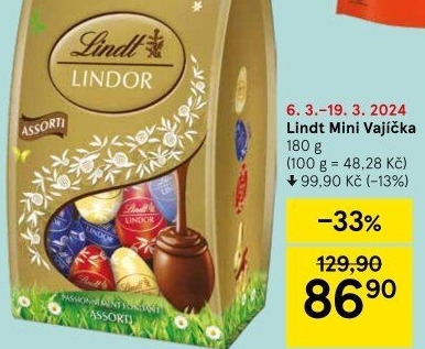 Minivajíčka Lindor Lindt