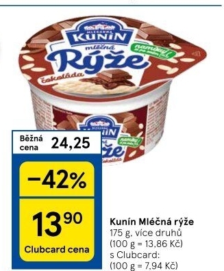 Mléčná rýže Mlékárna Kunín