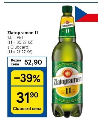 Pivo světlý ležák 11° Zlatopramen