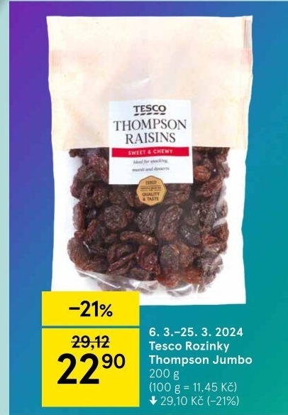 Rozinky Jumbo Thompson Tesco