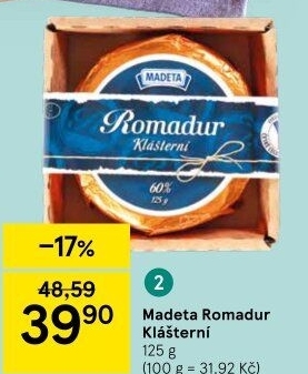 Sýr Romadur Klášterní Madeta