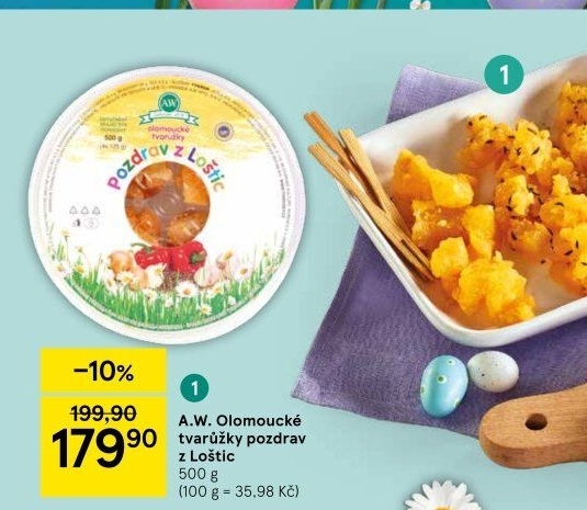 Sýr tvarůžky olomoucké Pozdrav z Loštic A.W.