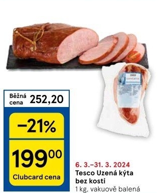 Uzená kýta bez kosti Tesco