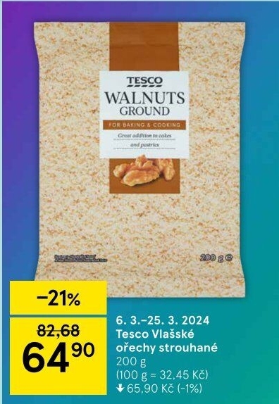 Vlašské ořechy strouhané Tesco