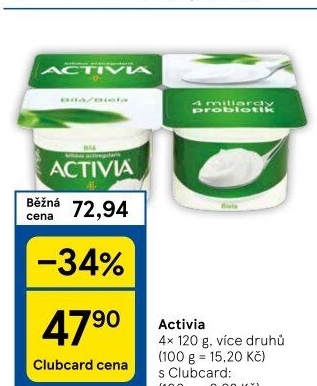 Bílý jogurt Activia Danone