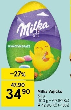 Čokoládové vajíčko Milka