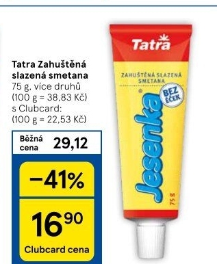 Mléko kondenzované slazené Tatra