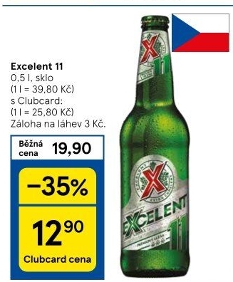 Pivo světlý ležák 11° Excelent