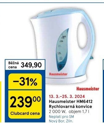 Rychlovarná konvice HM6412 Hausmeister