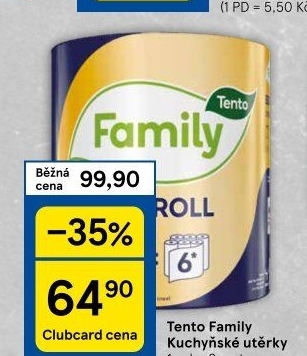 Utěrky kuchyňské 2vrstvé Family Big roll Tento