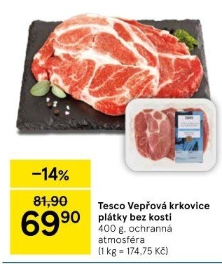 Vepřová krkovice bez kosti Tesco