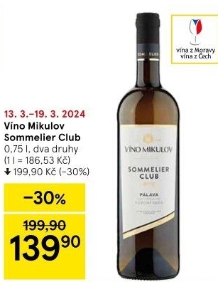 Vína Sommelier Club Víno Mikulov