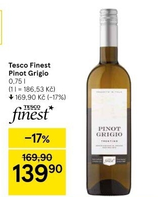Víno Pinot Grigio Tesco Finest