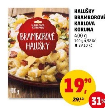 Bramborové halušky v prášku Karlova Koruna