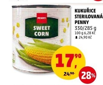 Kukuřice sterilovaná Penny