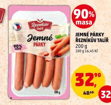 Párky jemné Řezníkův talíř