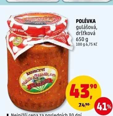 Polévka gulášová Řeznictví Kněždub Náhlík&amp