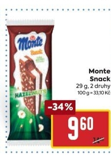 Dezert mléčný Monte Snack Zott
