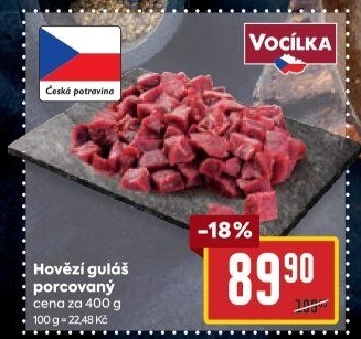 Hovězí maso na guláš Vocílka