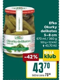 Okurky delikates Efko